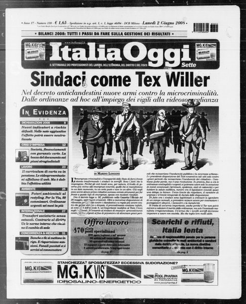 Italia oggi : quotidiano di economia finanza e politica